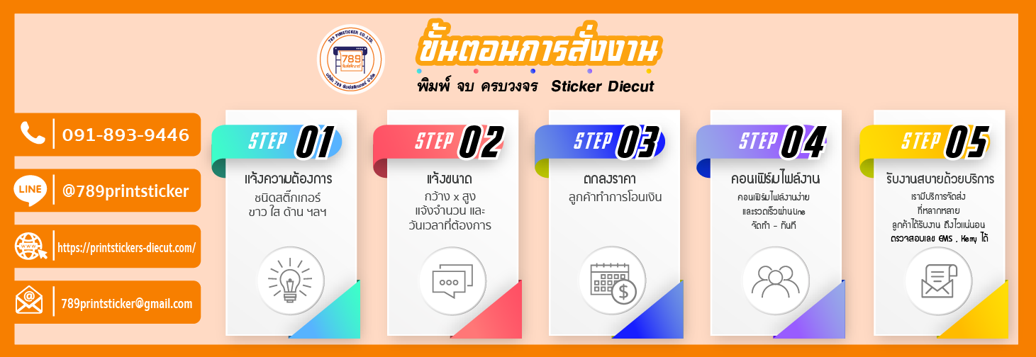 789 พิมพ์สติกเกอร์ จำกัด ขั้นตอแนการสั่งพิมพ์สติ๊กเกอร์